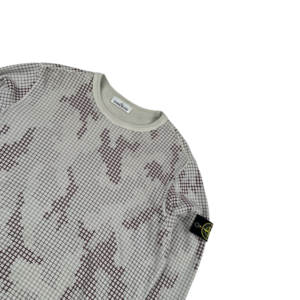 Stone Island 2017 Grid Check Camo Crewneck Sweatshirt - XL