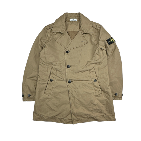 Stone Island 2017 David-TC Tan Quilted Trench Coat - XL