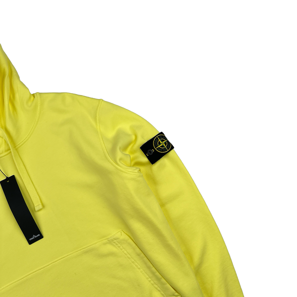 Stone Island 2022 Neon Yellow Pullover Hoodie - Large