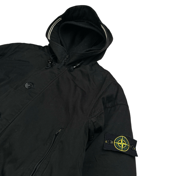 Stone Island 2006 Black Raso Gommato Wool Dutch Rope Jacket - XXL