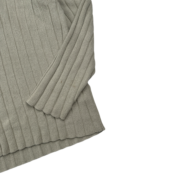 Stone Island 2023 Beige Ghost Ribbed Knit Quarter Zipped Jumper - Large