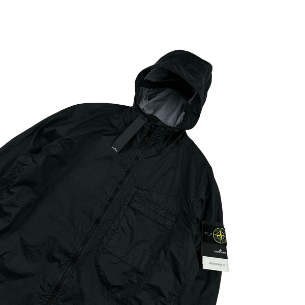 Stone Island 2022 Membrana 3L TC Black Hooded Jacket - XXL