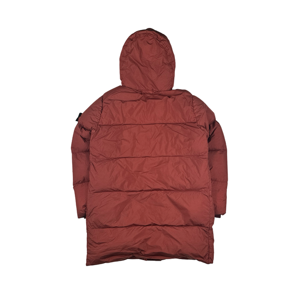 Stone Island 2021 Crinkle Burgundy Down Parker Jacket - Small