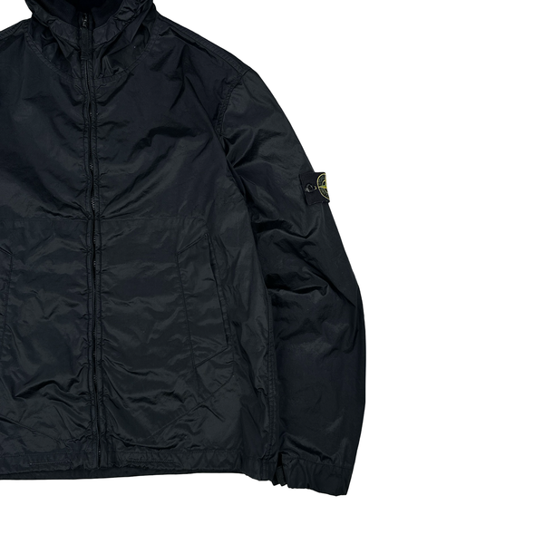 Stone Island 2005 Black Velvet Lined Shimmer Jacket - Large