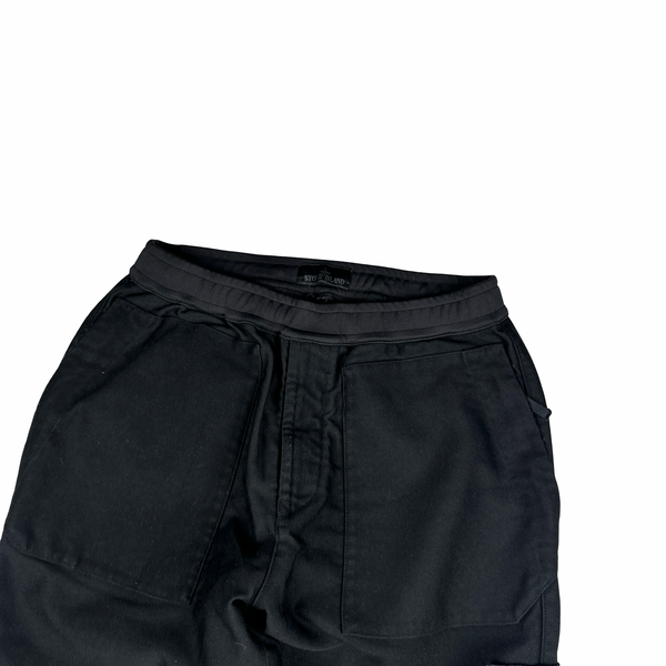 Stone Island Black Ghost Regular Fit Moleskin Cargo Trousers - 32"