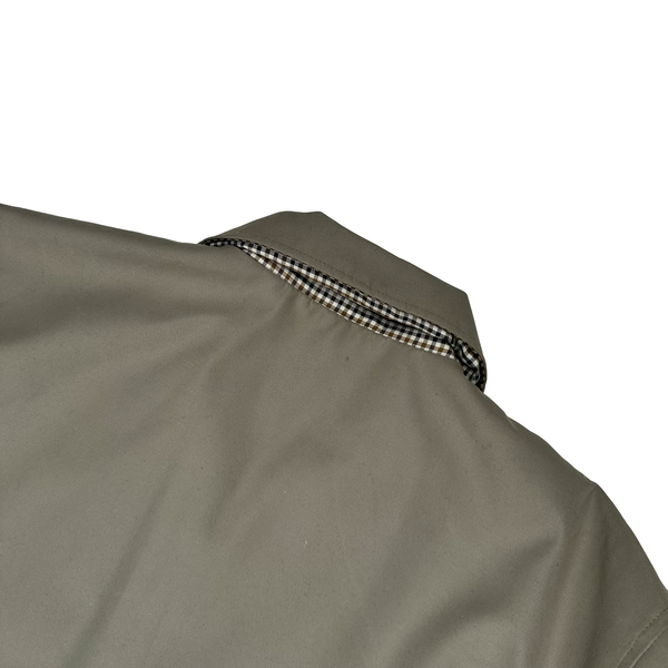 Aquascutum Checked Collar/Lining Cotton Beige Jacket - XL