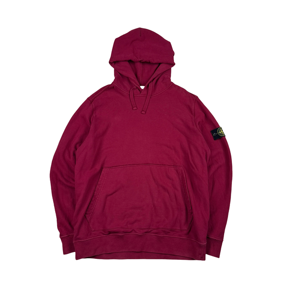 Stone Island 2018 Burgundy Cotton Pullover Hoodie - 3XL