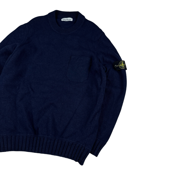 Stone Island 2017 Navy Wool Crewneck - XXL
