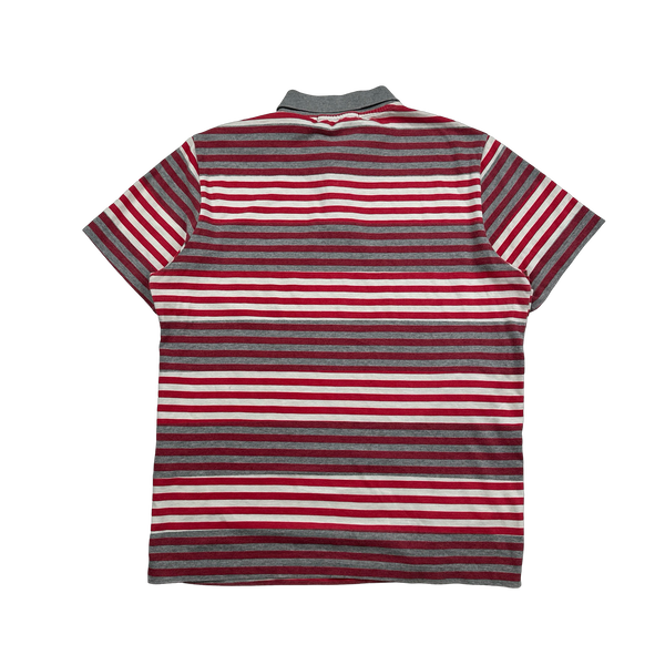 Stone Island 2014 Red Striped Short Sleeved Polo Shirt - Large