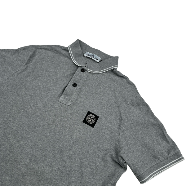 Stone Island 2021 Grey Short Sleeve Polo Shirt - Large