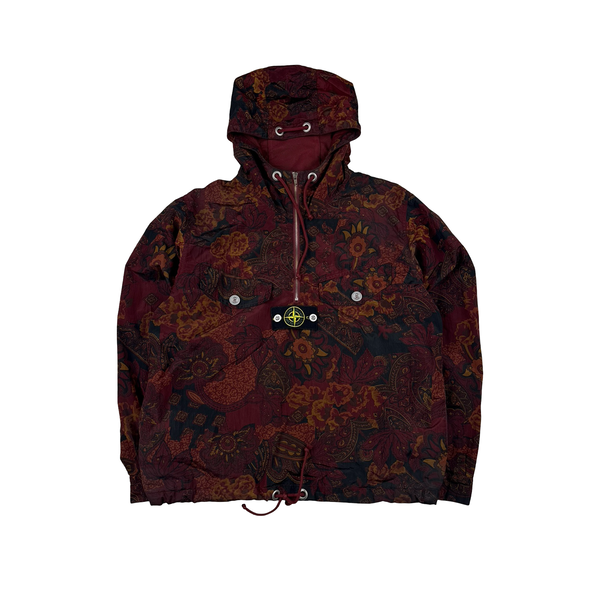 Stone Island X Supreme 2015 Nylon Metal 5C Printed Anorak Red Jacket - Small