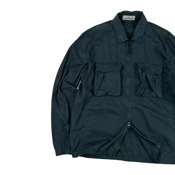 Stone Island 2022 Navy Double Pocket Overshirt - Large