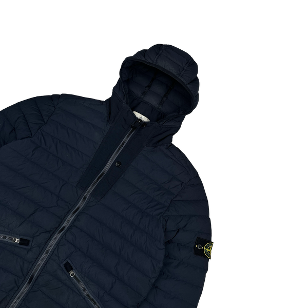 Stone Island 2019 Navy Loom Woven Down Puffer Jacket - Large