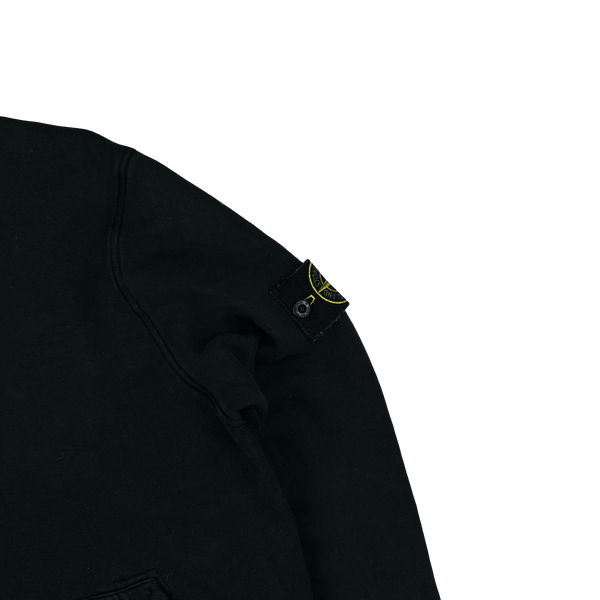 Stone Island 2022 Black Pullover Cotton Hoodie - Small