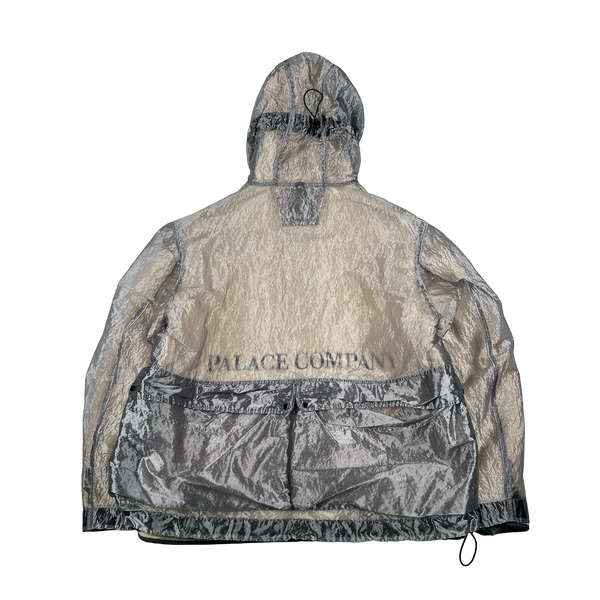 CP Company X Palace Silver Kan D Shearling Lined Spellout Embroidered Pocketed Jacket - XL