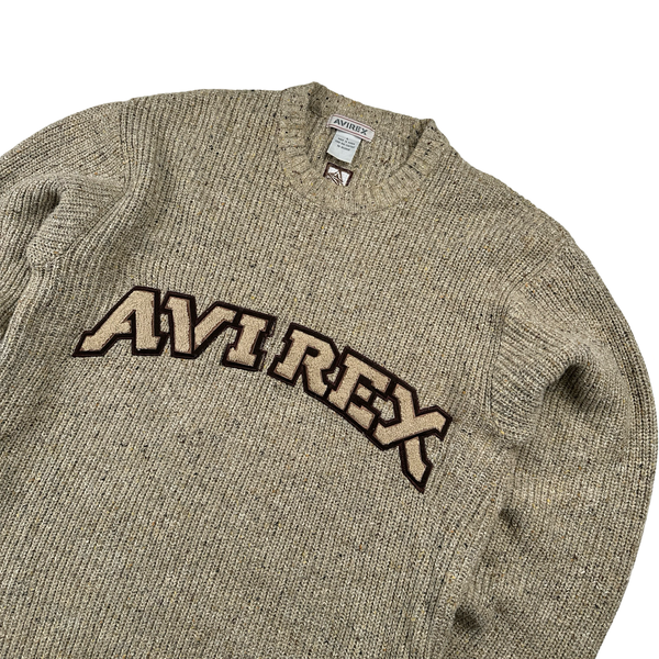 Avirex Thick Acrylic Wool Pullover Knit Crewneck - Large