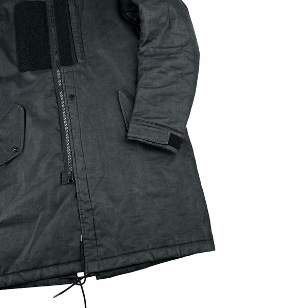 Stone Island Shadow Rubberized Linen Parka Jacket - Medium