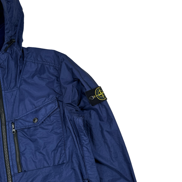 Stone Island 2015 Blue Lamy Flock Velvet Lined Jacket - Medium