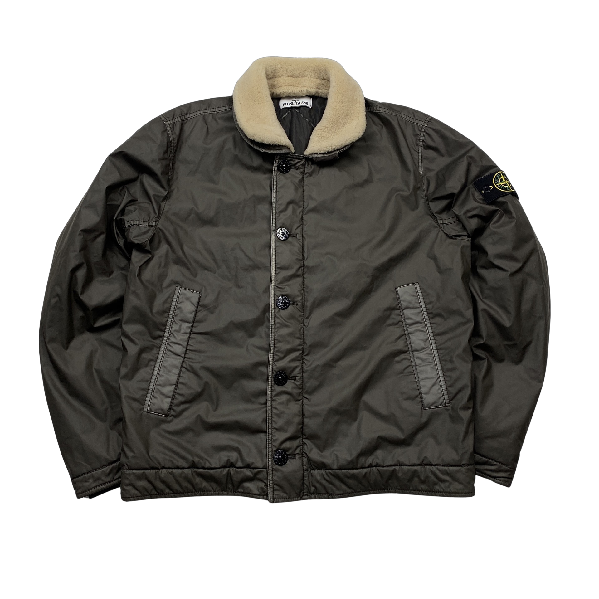 Stone Island 2015 Mussola Gommata Sherling Flight Jacket