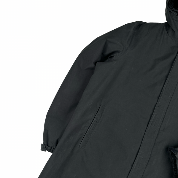 Prada Black Nylon Removable Liner Long Jacket - XXL