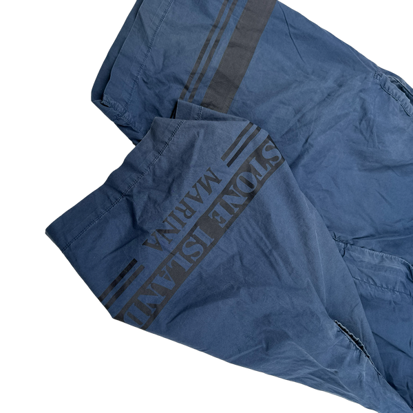 Stone Island 2017 Navy Marina Spellout Shorts - 28"