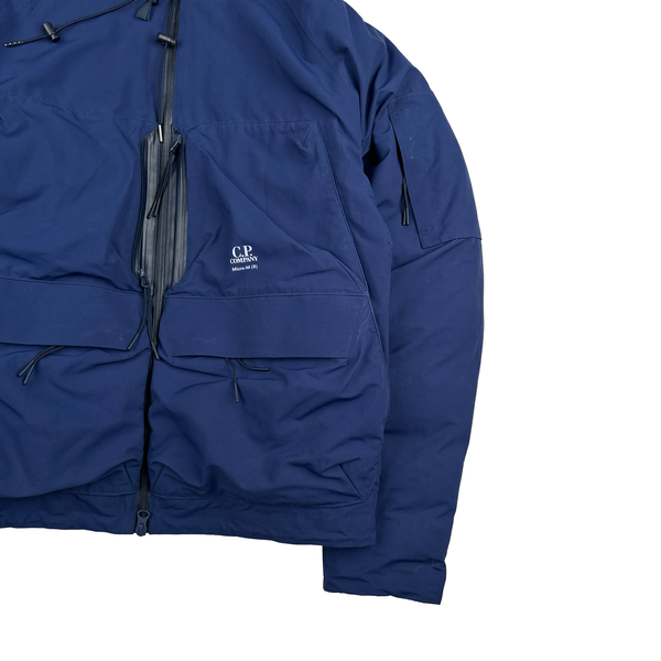 CP Company Navy Micro M R Down Filled Spellout Jacket - Small