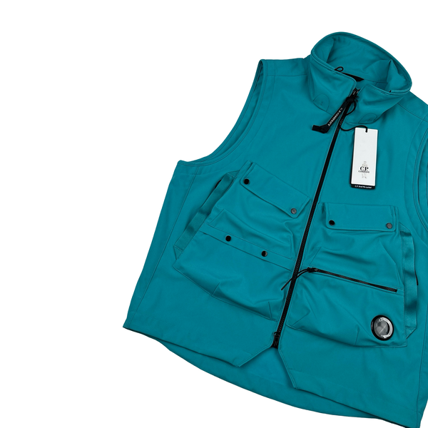 CP Company Shell R Baby Blue Chest Pockets Lens Gilet - XL