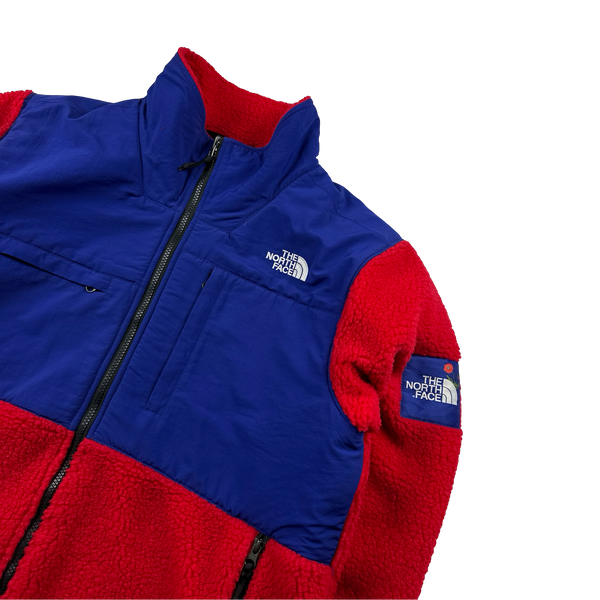 North Face x Nordstrum Collab Blue/Red Colour Block Fleece Jumper - Large