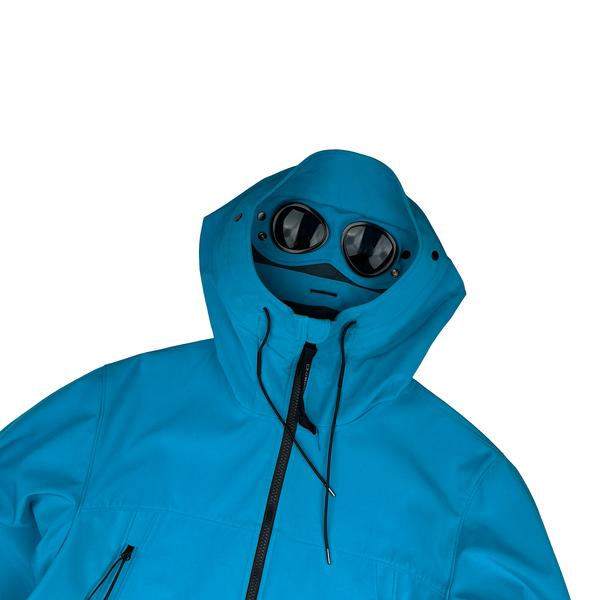 CP Company Blue Soft Shell Goggle Jacket - Large