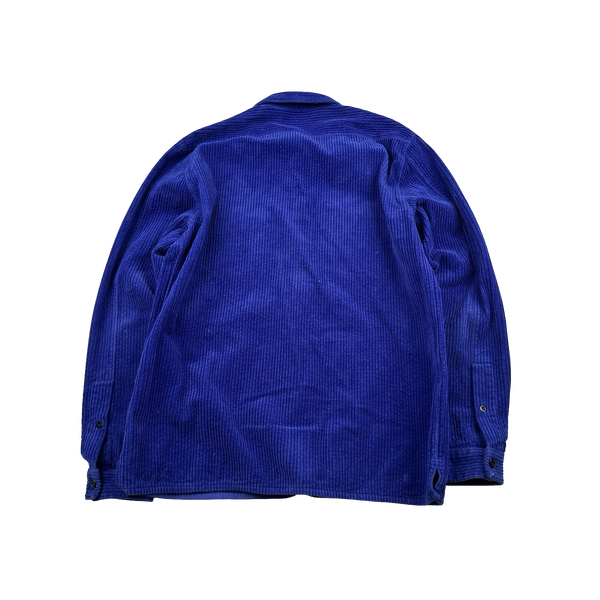 Stone Island 2021 Blue Thick Jumbo Corduroy Overshirt - Large