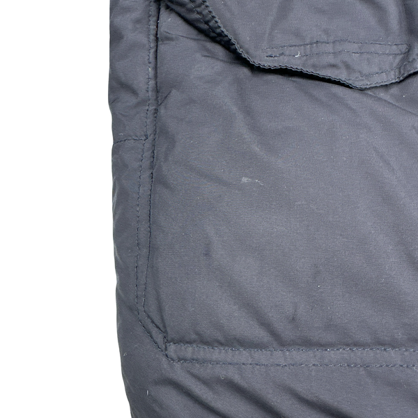 Moncler Vintage Navy Fur Hood Down Filled Jacket - Small