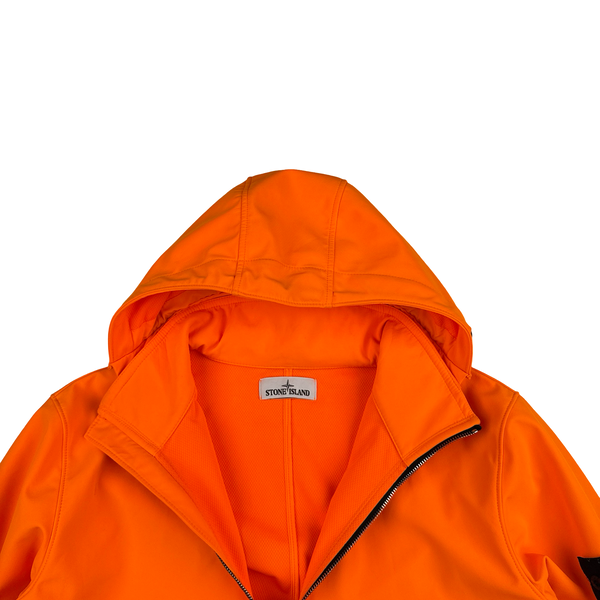 Stone Island 2019 Neon Orange Light Soft Shell R Jacket - Large