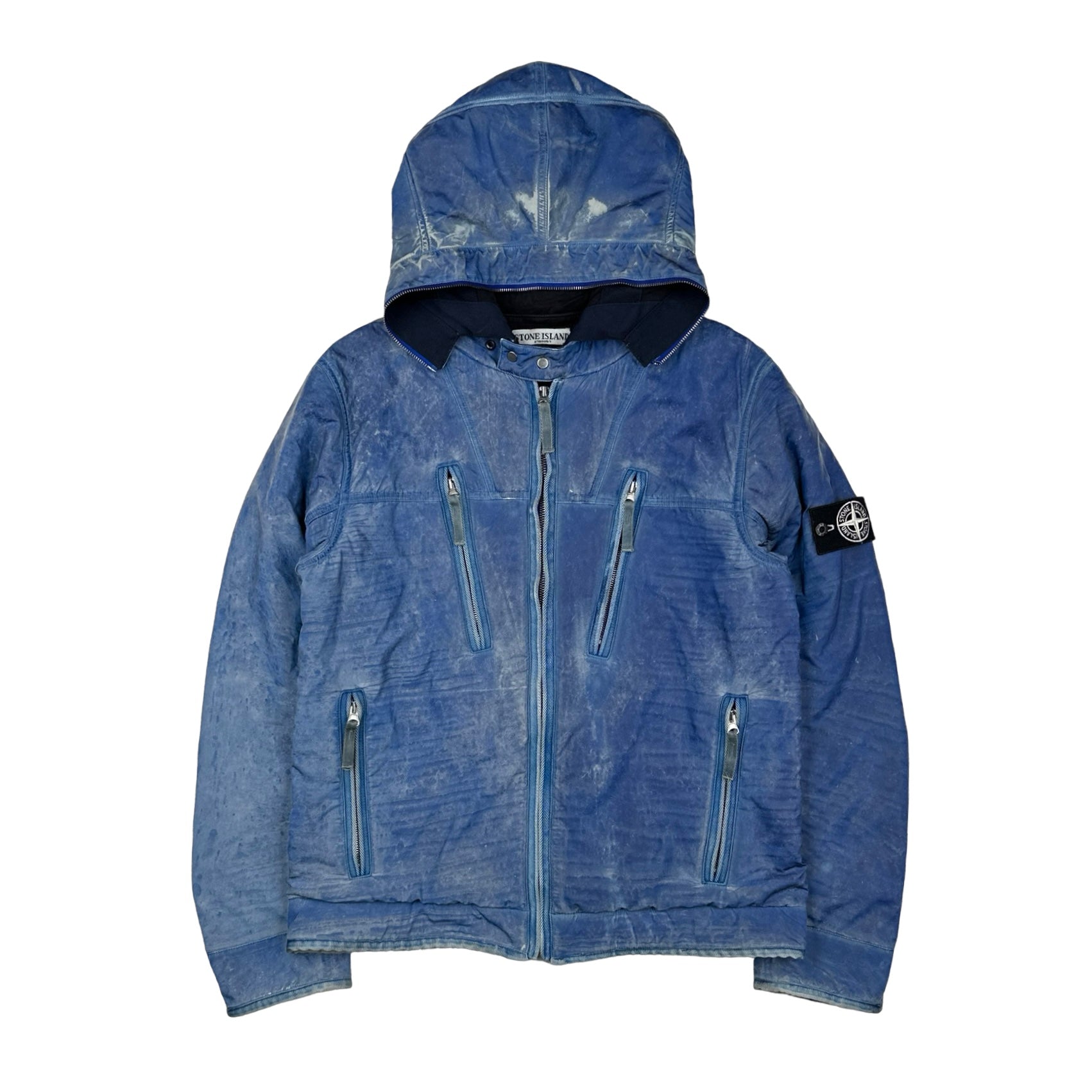 Stone Island 2010 Blue Liquid Reflective Jacket - Medium