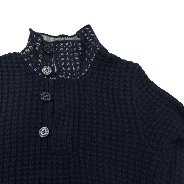 Stone Island 2011 Navy Heavyweight Wool Pullover Knit - Large