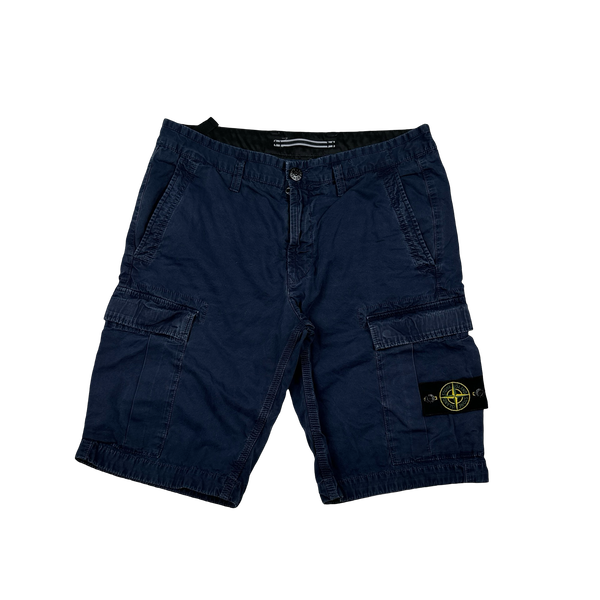 Stone Island SL Navy Cotton Cargo Shorts - 32"