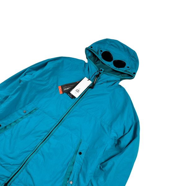 CP Company GDP Blue Hooded Lightweight Nylon Goggle Jacket - Medium