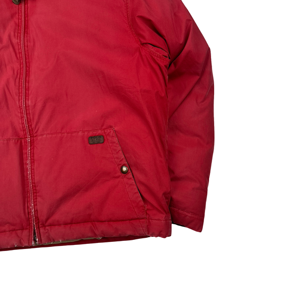Ralph Lauren Vintage Red Down Filled Harrington Jacket - Medium