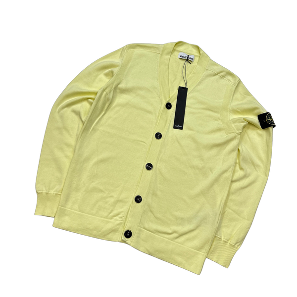 Stone Island Lemon Yellow Cardigan Jumper - Medium