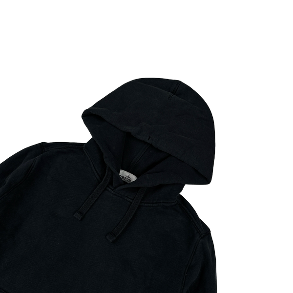 Stone Island 2018 Black Cotton Pullover Hoodie - Small