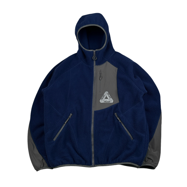 Palace 2022 Blue Therma Hooded Fleece Jacket - XL