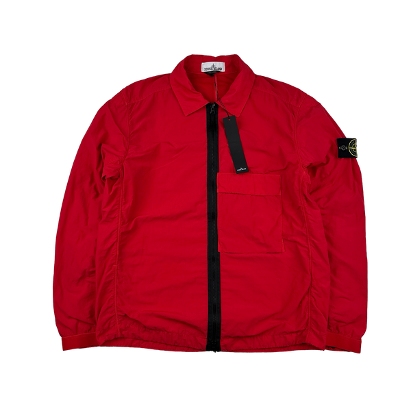 Stone Island 2022 Red Naslan Light Zipped Overshirt - Medium