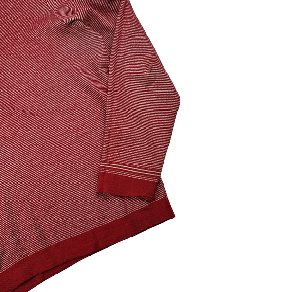 Stone Island 2009 Red Ribbed Reversable Wool Blend Crewneck Jumper - Medium
