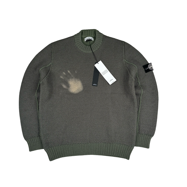 Stone Island 2017 Green Heat Reactive Ice Knit Crewneck Jumper - 3XL