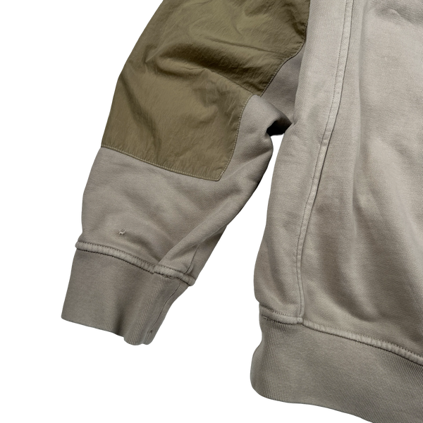 Stone Island 2023 Beige Cotton Nylon Panel Hood Jumper - Large