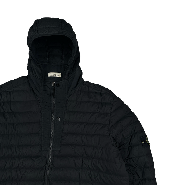 Stone Island 2019 Black Loom Woven Down Puffer Jacket - 3XL