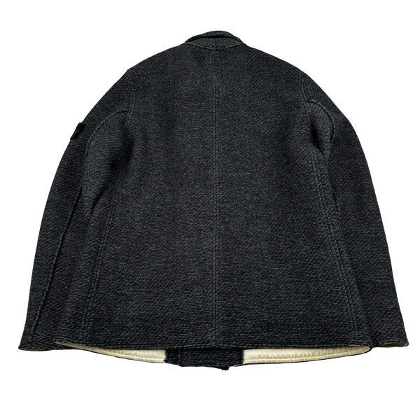 Stone Island 2009 Heavyweight Wool Double Breasted Knit Jacket - XL