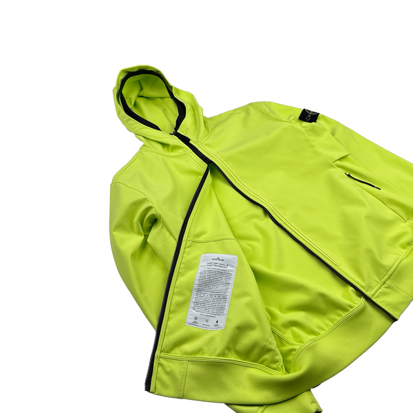 Stone Island 2022 Volt Yellow Soft Shell R E Dye Tech Jacket - XL