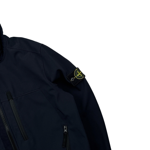 Stone Island 2018 Navy Blue Soft Shell R Jacket - Medium