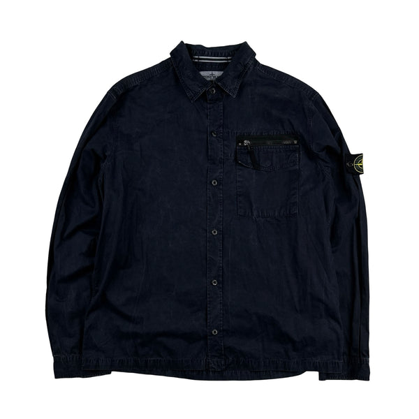 Stone Island 2012 Navy Cotton Buttoned Overshirt - XXL