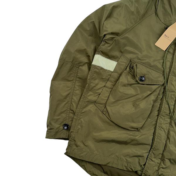 Ten C Khaki Lightweight Multi Pocket Tempest Anorak Jacket - Large